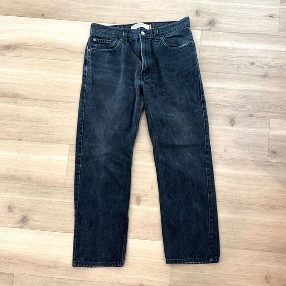 Vintage Y2K Levi's 505 Jeans 33x30 Black Faded Baggy Relaxed Fit Grunge Denim - Picture 3 of 8